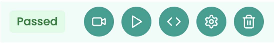 Test flow action buttons